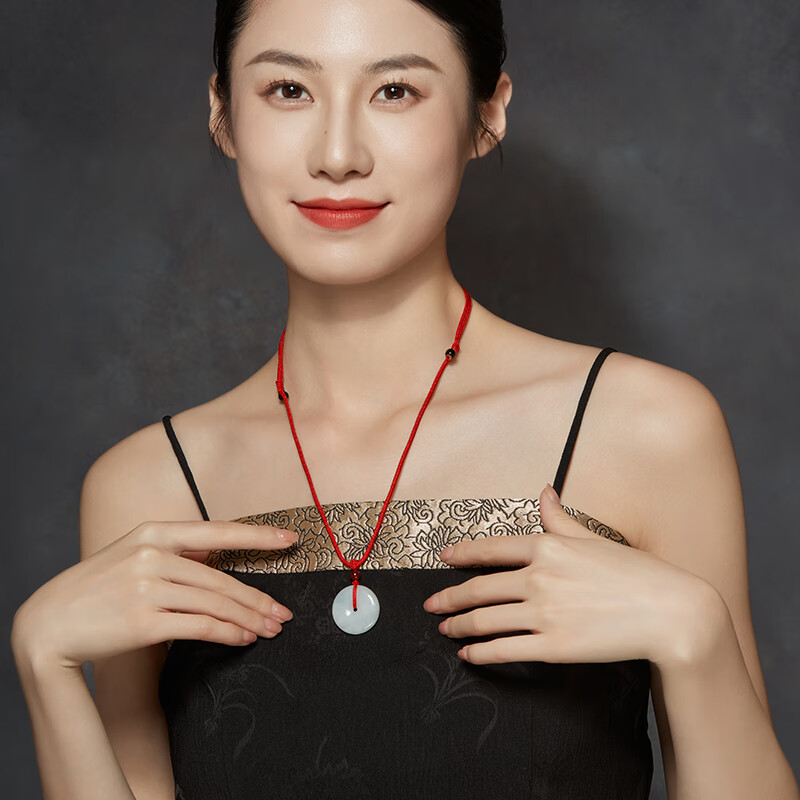 老庙翡翠吊坠糯种平安扣缅甸玉石玉坠项链男女款节日礼物 平安扣吊坠