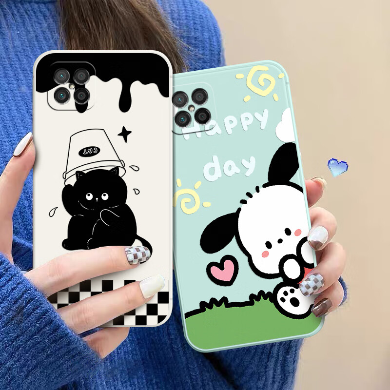 倍思力适用华为智选nzone s7pro+手机壳SP300情侣欧美保护套防摔动漫磨砂全包边潮男女新款ins风卡通软壳 古董白-满屏爱心【贈硅胶手绳】 华为智选NZoneS7Pro+