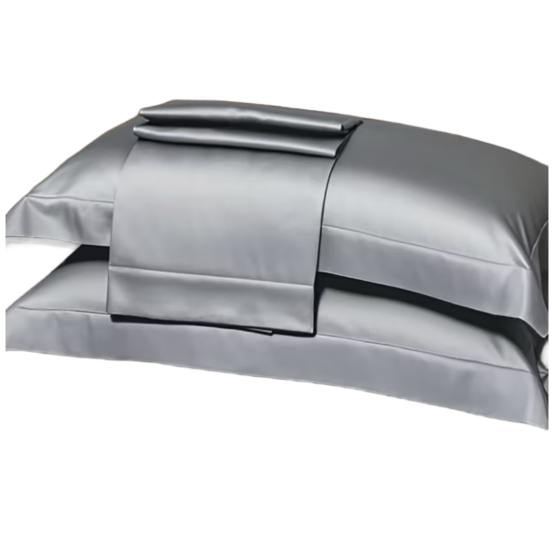 然牌五星级酒店枕套 A类100支简约枕头套贡缎枕芯套 月白灰 单只