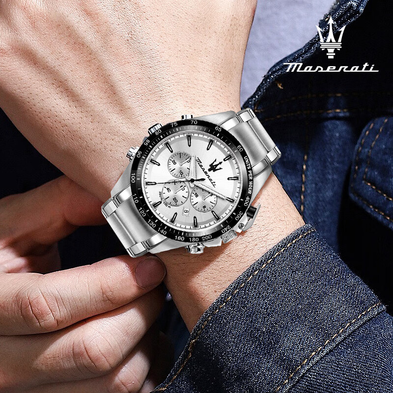 玛莎拉蒂（MASERATI）手表男迪通拿十大名表探索者竞速运动石英表男表高级感生日礼物 【热销】黑白熊猫 R8873612049