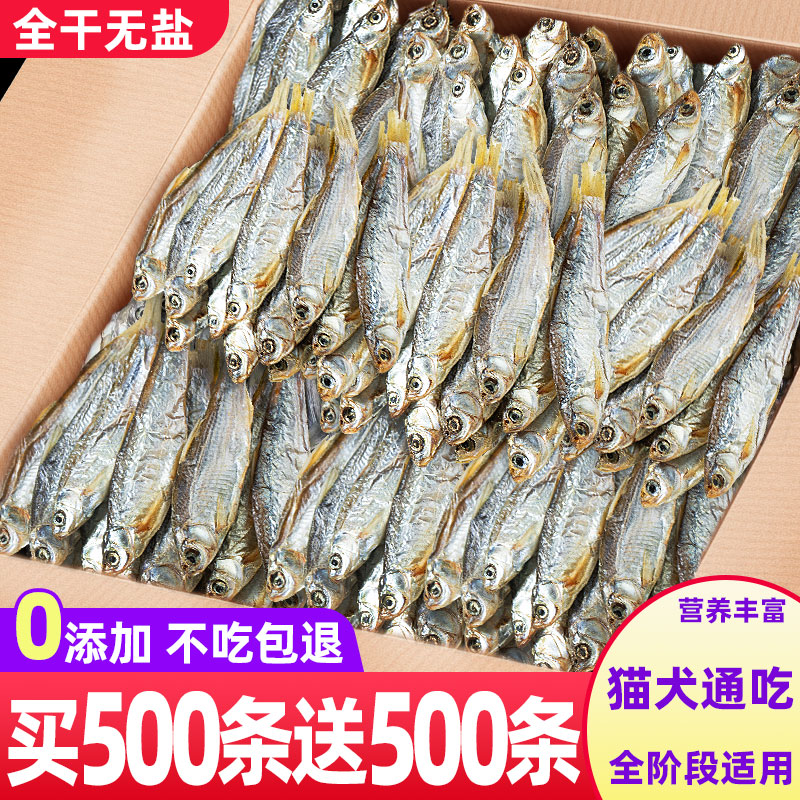 助宠猫咪零食小鱼干宠物无盐成幼猫增肥发腮补钙磨牙多春鱼冻干猫零食 热销【买500条送500条】无盐100g