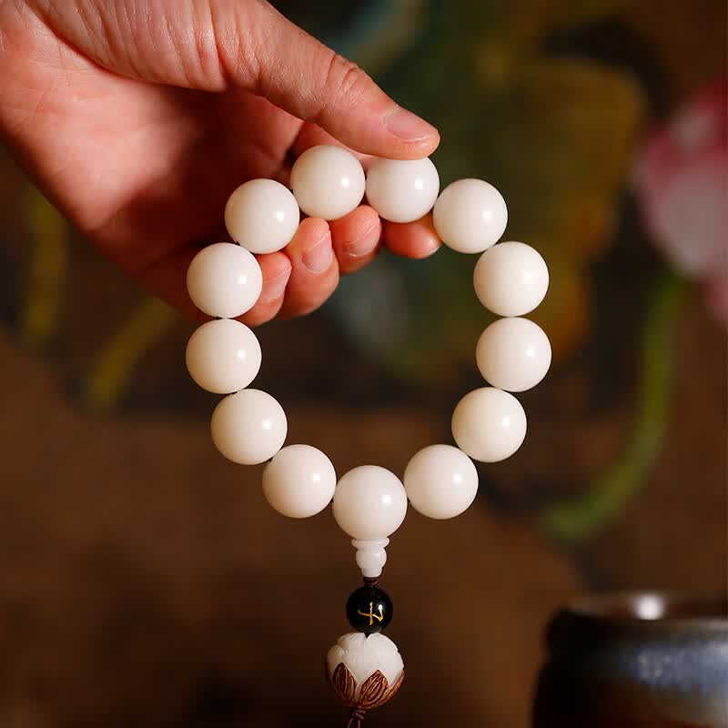 菩提子手串白玉菩提根手持佛珠配饰男女精品文玩12生肖转运珠念珠