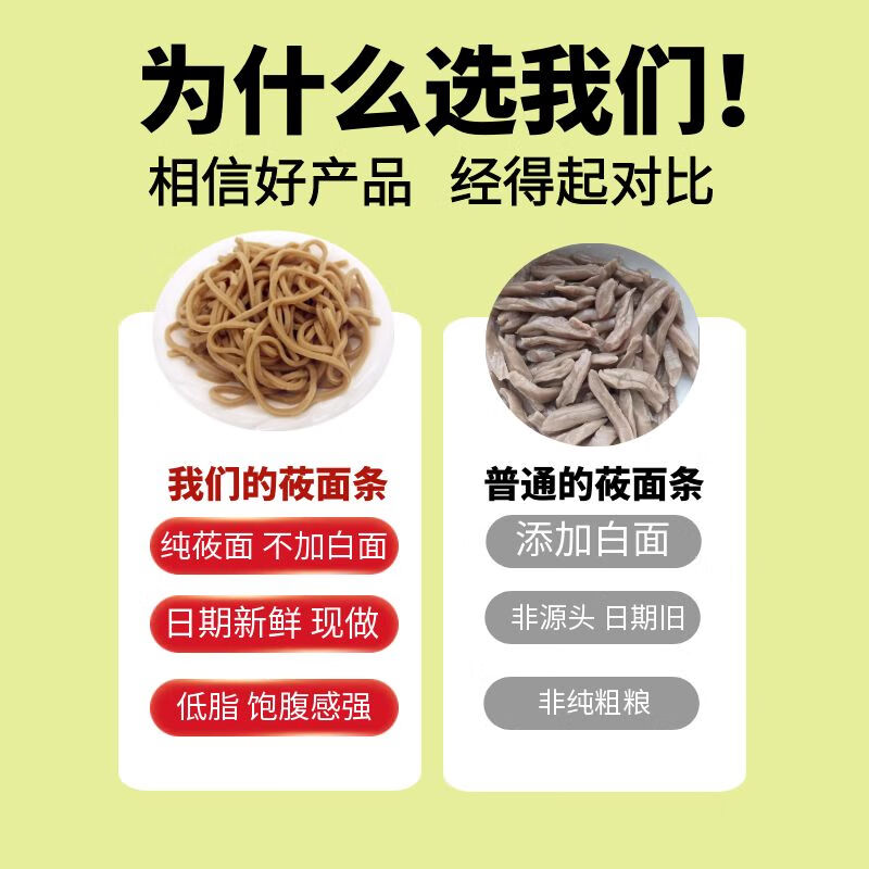 枕春山 山西莜面面条 低脂粗粮 凉拌莜面条 特产特色菜 莜面条220g*5袋【无料包】