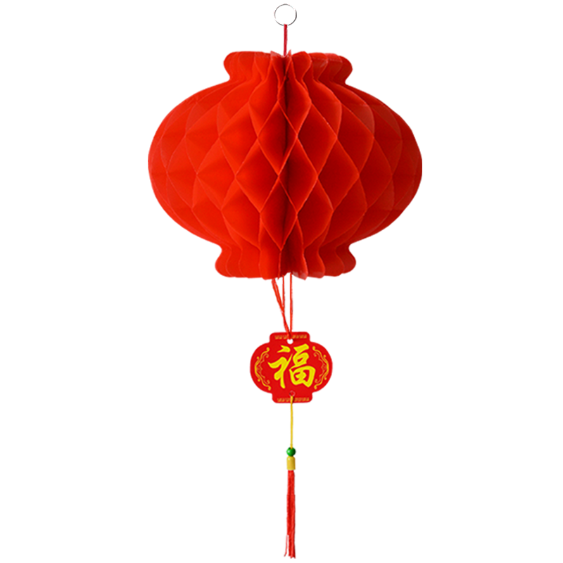 雄冠（XIONGGUAN）紙燈籠掛飾防水戶外蜂窩小紅燈籠國慶中秋節(jié)慶開業(yè)典裝飾用品燈籠 25#加厚款直徑20cm（10個(gè)）