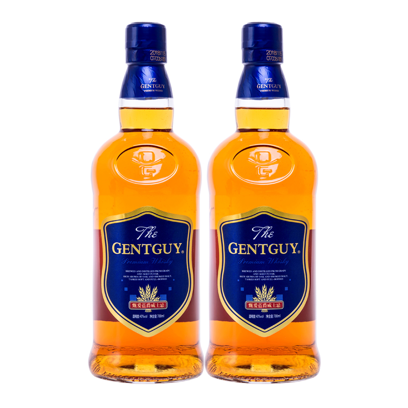 甄爱蓝爵（THE GENTGUY）威士忌40度700ml洋酒英国工艺 蓝爵双支