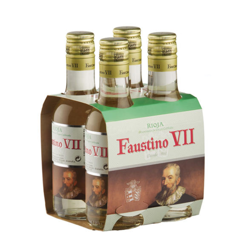 西班牙原瓶进口红酒 （faustino）菲斯特七世干白葡萄酒 4支装 迎宾187ml