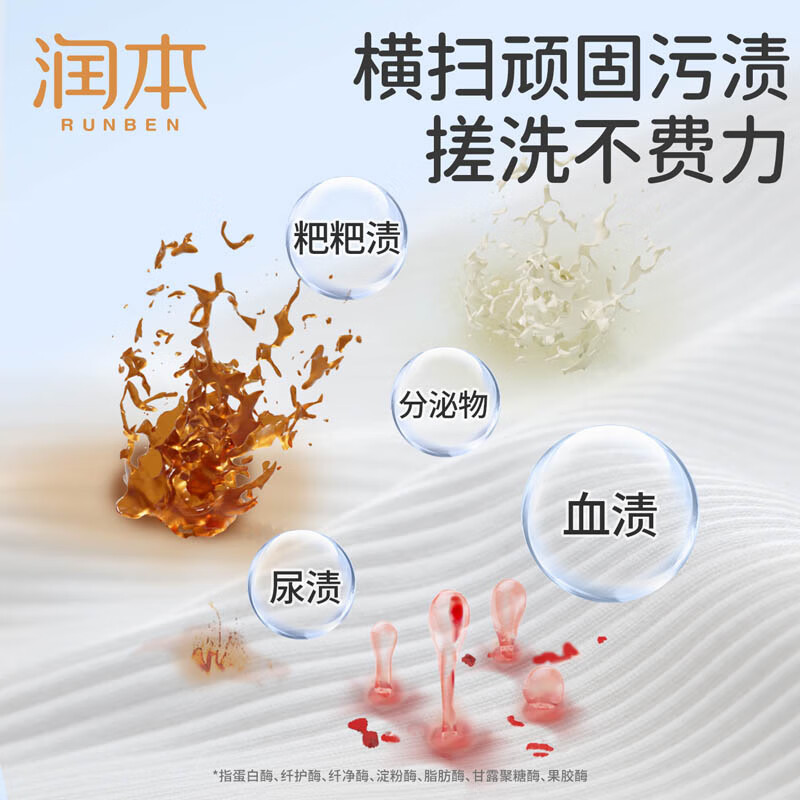 润本儿童内衣洗衣液婴儿宝宝内衣裤专用清洗液大人通用抑菌 300ml 2瓶 独立装 【多得20ml】