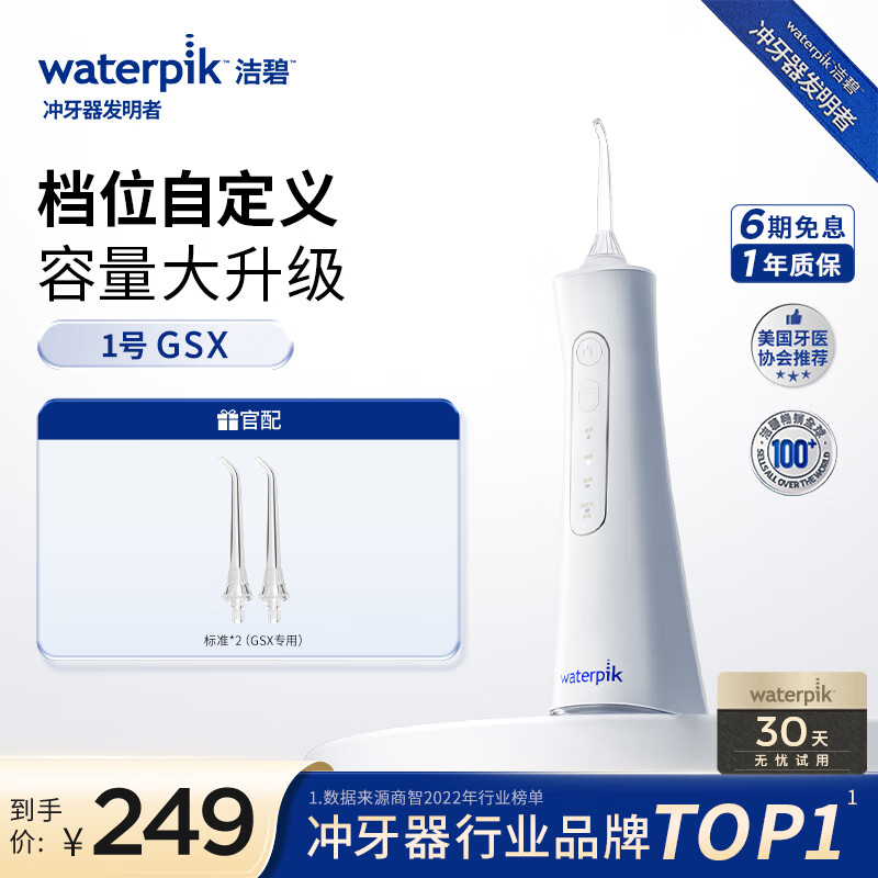 洁碧（Waterpik）手持便携式电动冲牙器水牙线洗牙器洁牙机清洁口腔预防牙结石GSX【独家新品】礼物父亲节礼物