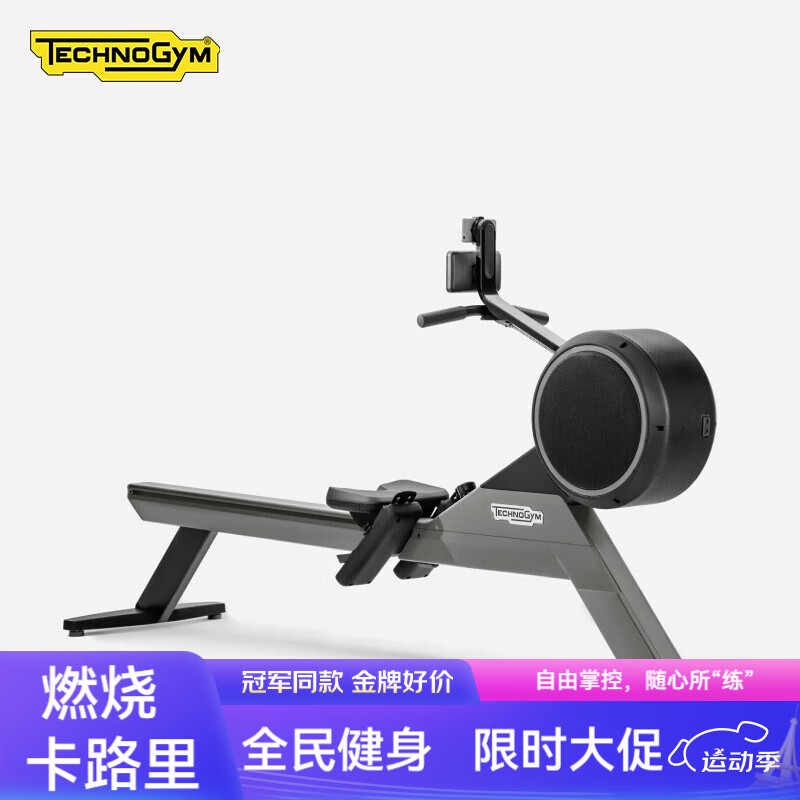 泰諾健（Technogym）室內(nèi)運動劃船機風阻磁控劃船SKILLROW 灰色