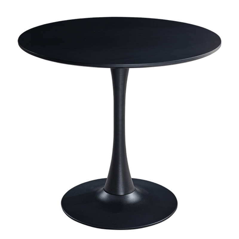 宜瑞思  餐桌小洽谈桌椅组合现代简约圆桌子休闲咖啡桌小户型餐桌接待会客桌 直径80cm（黑色桌子）