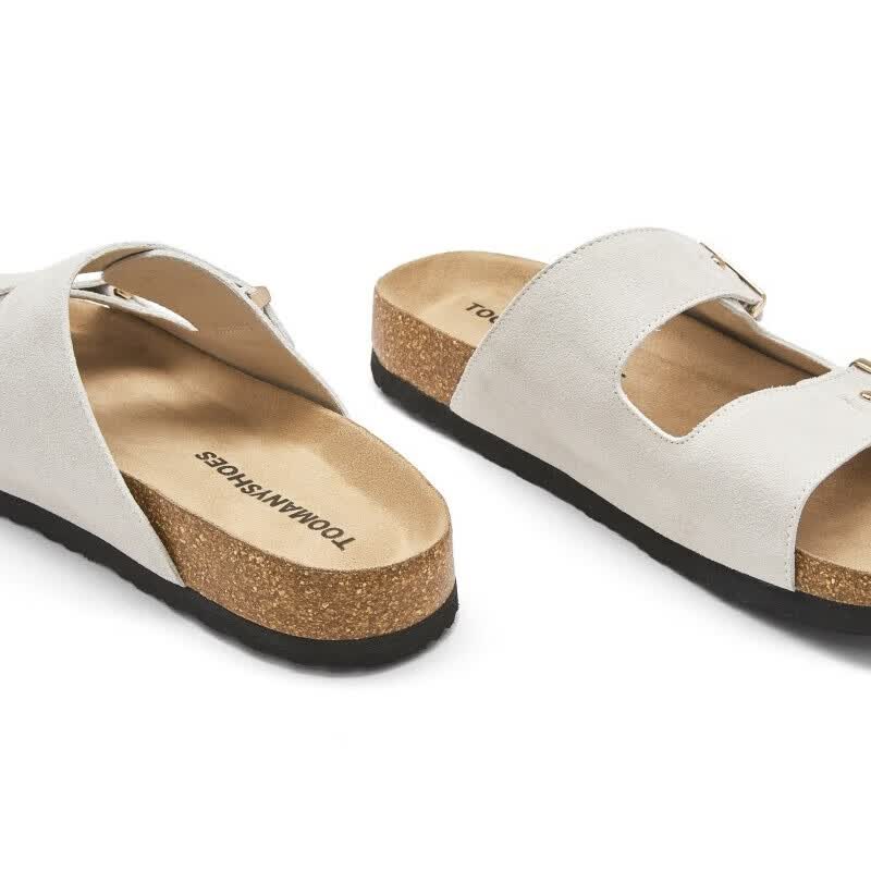 TOOMANYSHOES延长假期凉拖鞋夏季外穿厚底沙滩勃肯鞋高颜值凉拖鞋女士 米色白(男) 41