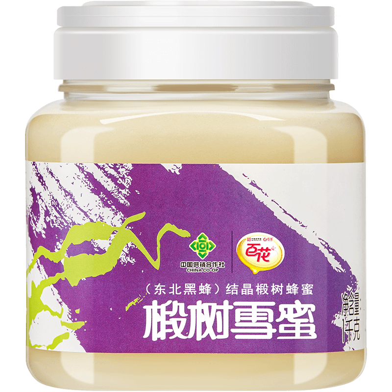 百花东北黑蜂椴树雪蜜 蜂蜜1000g中华老字号 早餐伴侣 春节年货节礼品