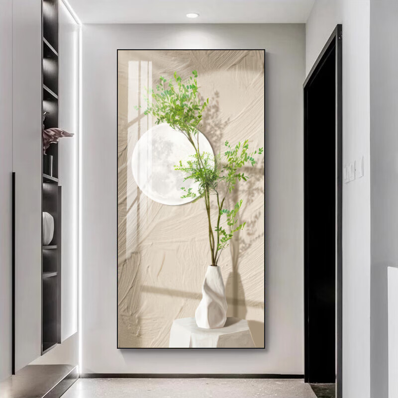 柳莺花燕入户玄关装饰画现代简约客厅走廊尽头墙壁画过道竖版轻奢大气挂画 筑梦空间 100*200cm亚光纹理+铝合金框 默认发黑色框(如需金色框请备注)