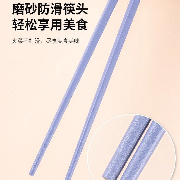 【精选直发】合金筷子一人一筷专人专用家用高档2023新款耐高温情 白色+浅蓝色+黄色 共3双
