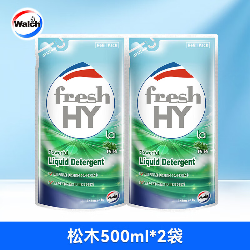 威露士清可新洗衣液抑菌去渍除螨松木香补充装袋装2L家用500ml 松木500ml*2袋