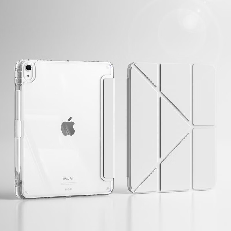 奥思妙适用ipad保护壳2025新款11代10/9保护套ipadair7/6/5平板pro带笔槽4苹果防弯6摔10.2寸8轻薄3十y折 面盖可吸附【Y+3折-灰色】送钢化膜 2025款ipad第11代