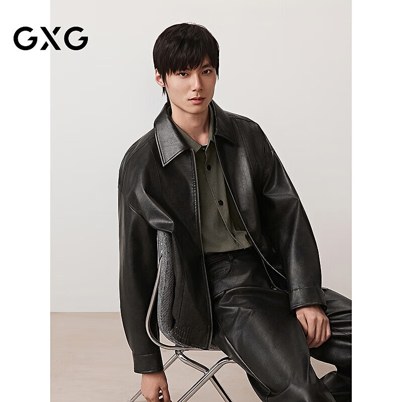 GXG��װ  �󱳻�ҳ��ƽ⹹�ָ�Ƥ�п� ����ɫ 180/XL 232.8Ԫ