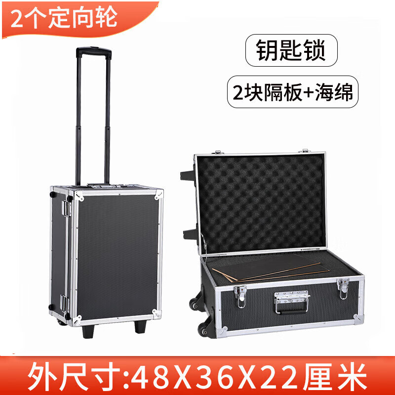 樂(lè )攝寶（Lowepro）防震攝影器材拉桿箱相機單反鏡頭收納裝備行李旅行箱防潮箱子  30L 小號 銀黑色 +海綿