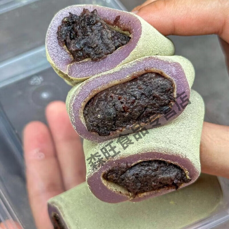 糯米糕宁波特产传统台州糯唧唧 400g 乌饭麻糍1盒豆沙馅 艾草麻糍1盒