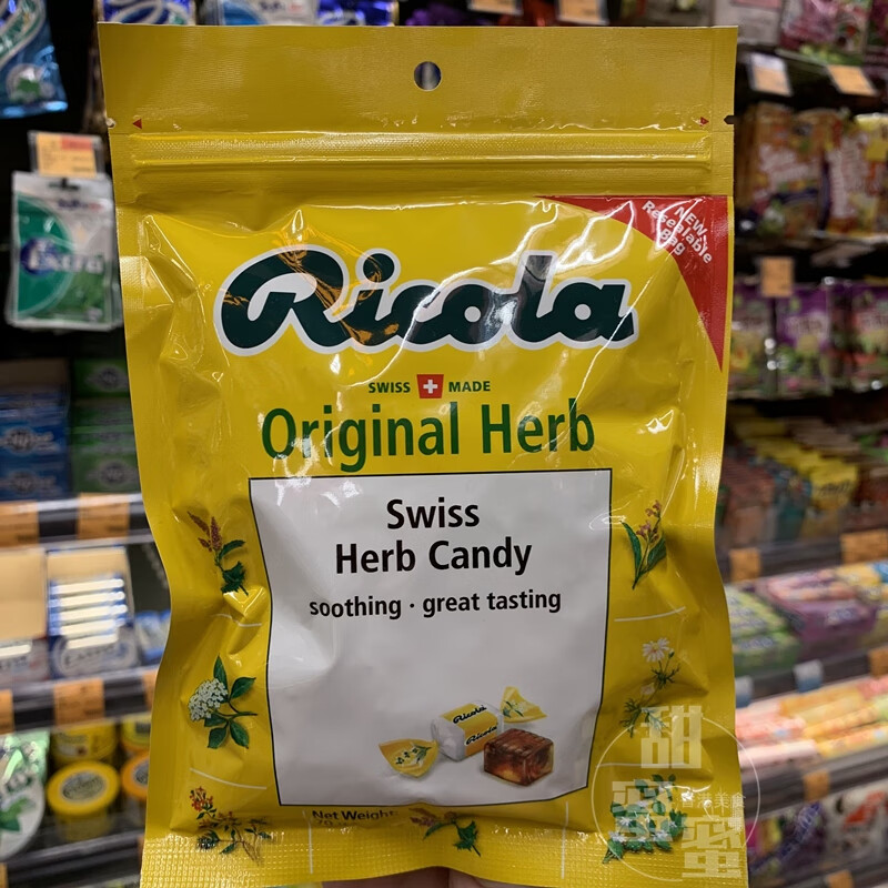 利口樂(lè )（Ricola） 香港代購 利口樂(lè )香草薄荷糖檸檬味原味袋裝70g 原味