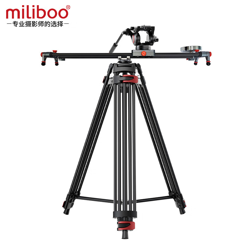 miliboo 米泊MTT601A 602A专业摄像机三脚架摄像机支架单反相机摄影三脚架液压阻尼云台 MTT602II-AL+60cm飞轮跟焦滑轨