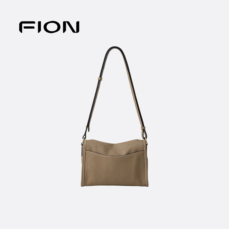 菲安妮(FION)植鞣皮牛皮包包女款2025年小众高级感托特包单肩包生日礼物 奶咖色