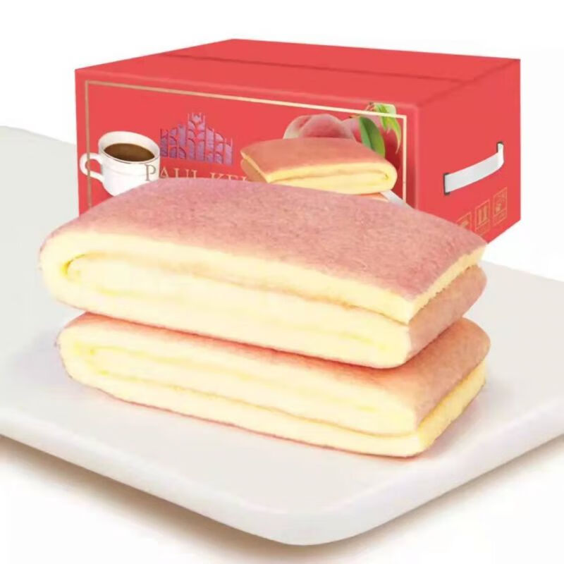 葡記旋風卷蒸蛋糕白桃芝士味1000g禮盒裝 抹茶豆乳味手撕面包夾心 葡記旋風卷蛋糕白桃芝士味1000g