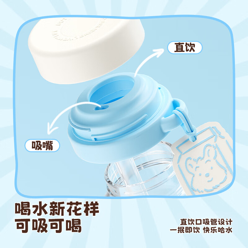 哈尔斯玻璃杯高硼硅耐热防爆耐高温水杯女士高颜值吸管杯送女生精美礼物 玫烦恼570ml 【高硼硅玻璃+便携提绳】