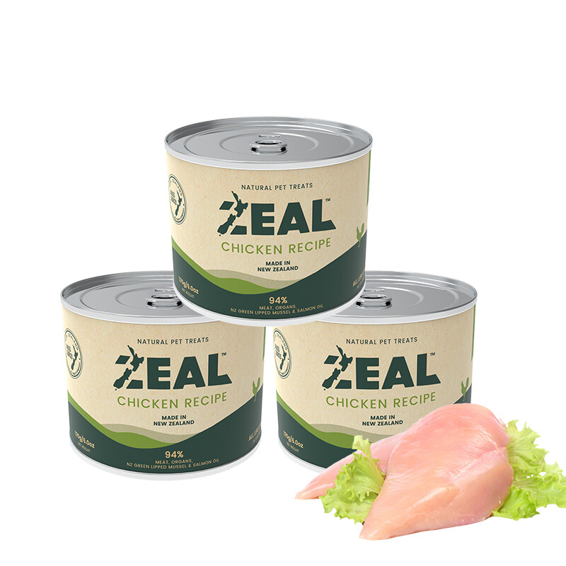 ZEAL猫罐头0号罐新西兰ZEAL进口真挚无谷猫罐头猫咪湿粮零食猫罐罐 鸡肉配方170g3罐装