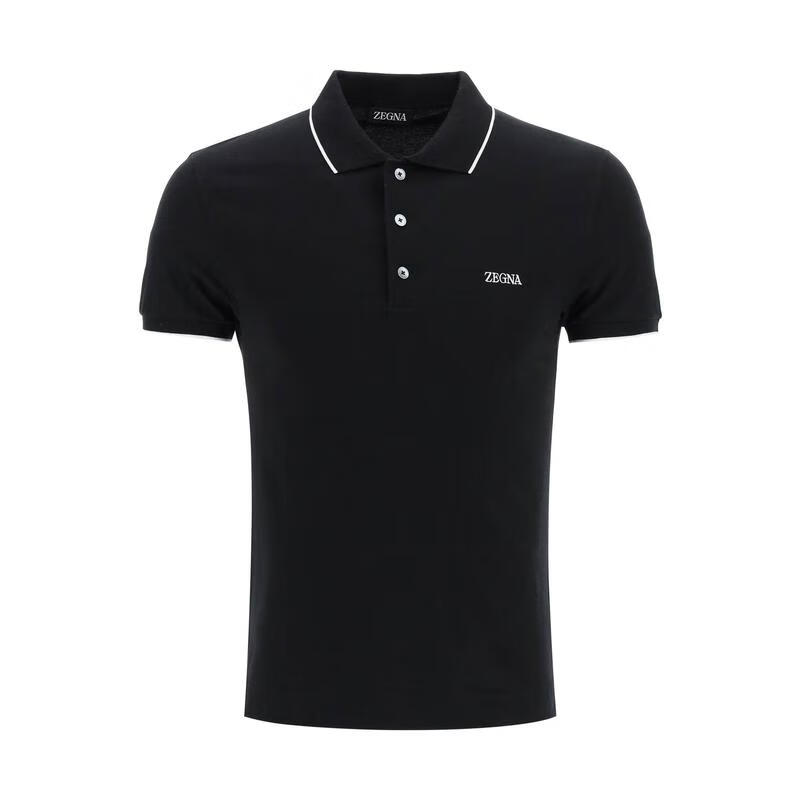 杰尼亞（Zegna）彈性polo衫男短袖繡花logo休閑百搭商務(wù)襯衣 黑色 均碼 |50