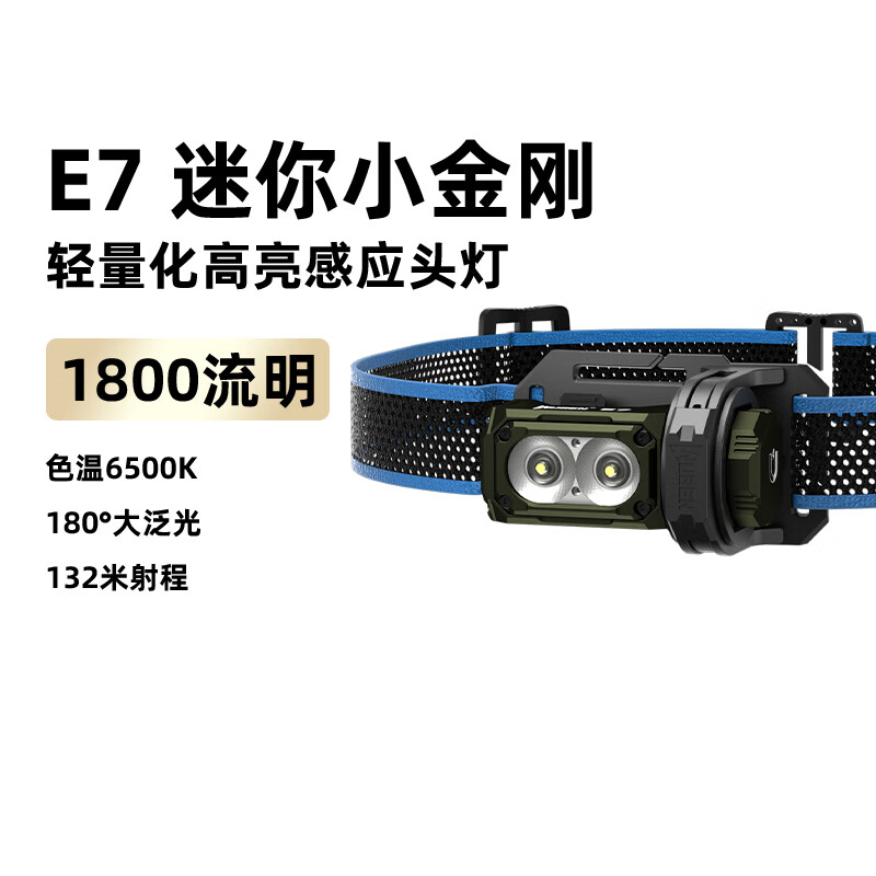 务本务本E7强光1800流明感应头戴灯户外钓鱼磁吸充电新手电筒登山超亮 普通头灯（无感应） 6500k冷白光