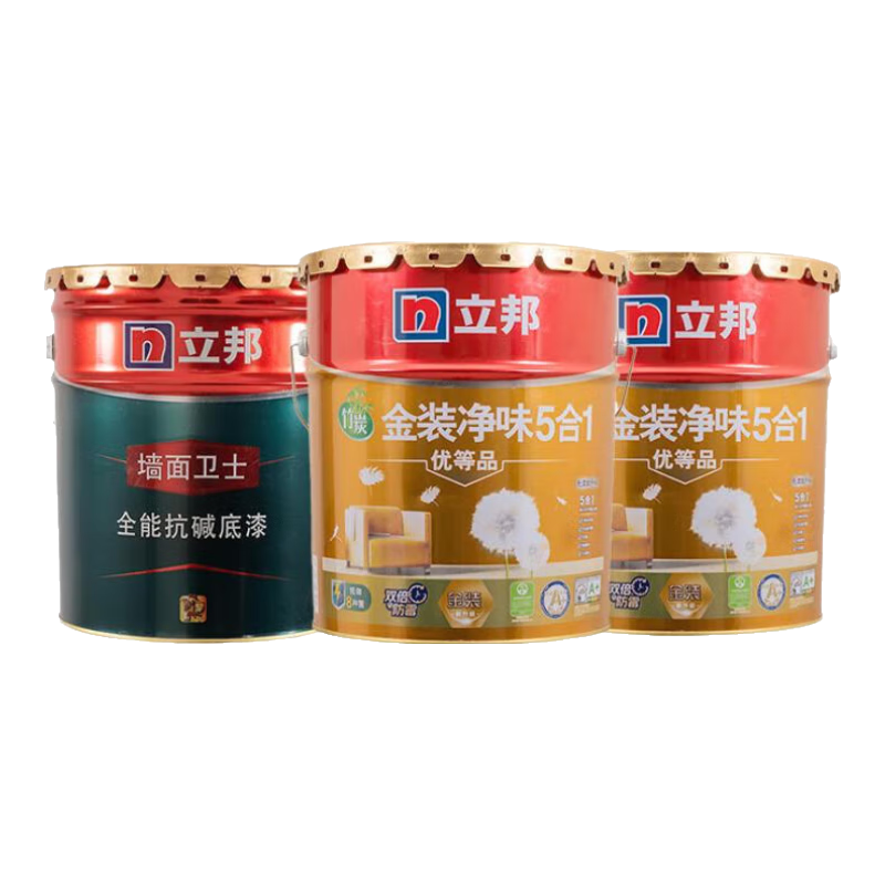 立邦金裝升級竹炭?jì)粑段搴弦环浪莱狈烂箖葔θ槟z漆環(huán)保健康加裝漆 新裝套裝 18L