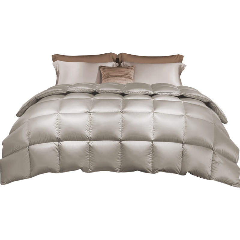 博洋家紡A類(lèi)抑菌100支95%進(jìn)口白鵝絨被羽絨被四季被700g填充220*240灰