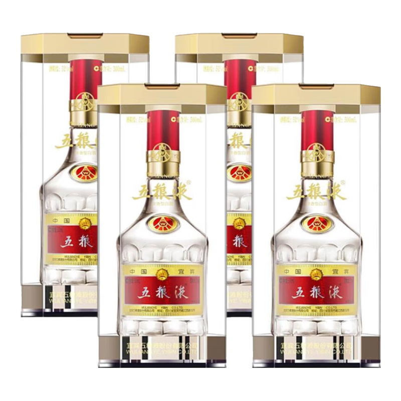 ���ڲ�����Wuliangye/����Һ ����˴� 52�� Ũ���� 500ml 4ƿ 3320Ԫ