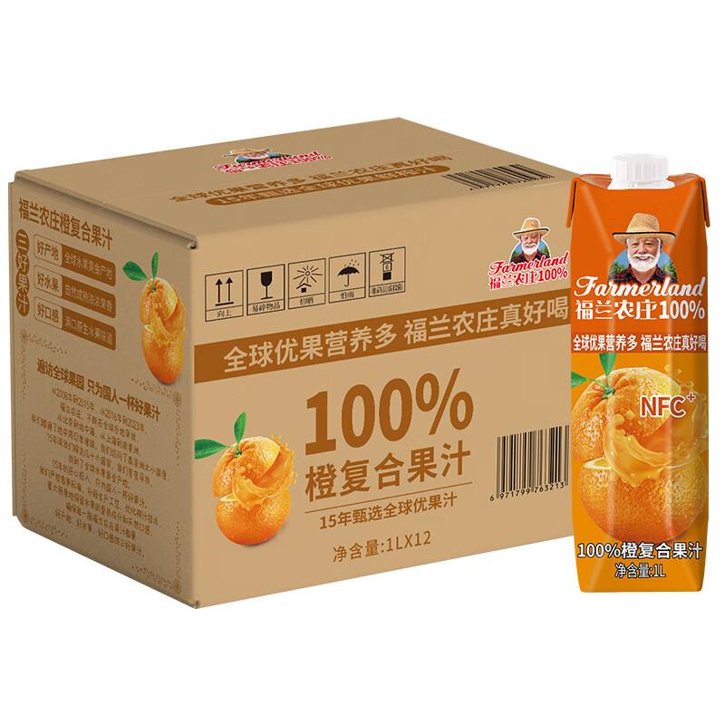 ����ũׯ100%��֭ƻ��֭����֭��֭0֬�����ϱ��򵥹�֭���ϴ�ƿ��ͥװ ��֭����װ1L*12ƿ 125.9Ԫ