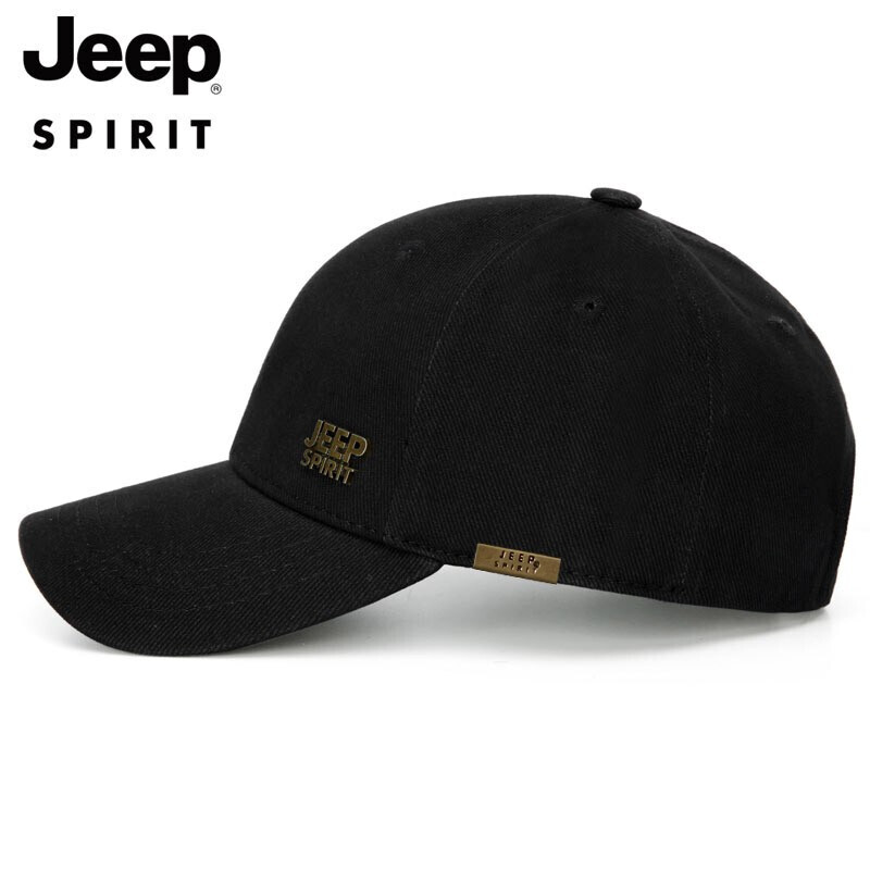 吉普 Jeep 帽子男士棒球帽秋冬时尚潮流鸭舌帽中青老年男女式帽子休闲户外运动品牌男帽a0152 黑色 虎窝购