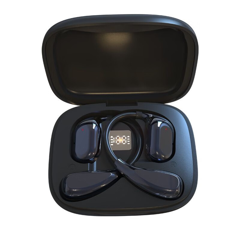 拜硕德国柏林之声高音质超长续航OWS挂耳跑步运动式通话适用于苹果华为OPPO小米不入耳开放式蓝牙耳机 黑色-超长续航久戴不痛 9D音效