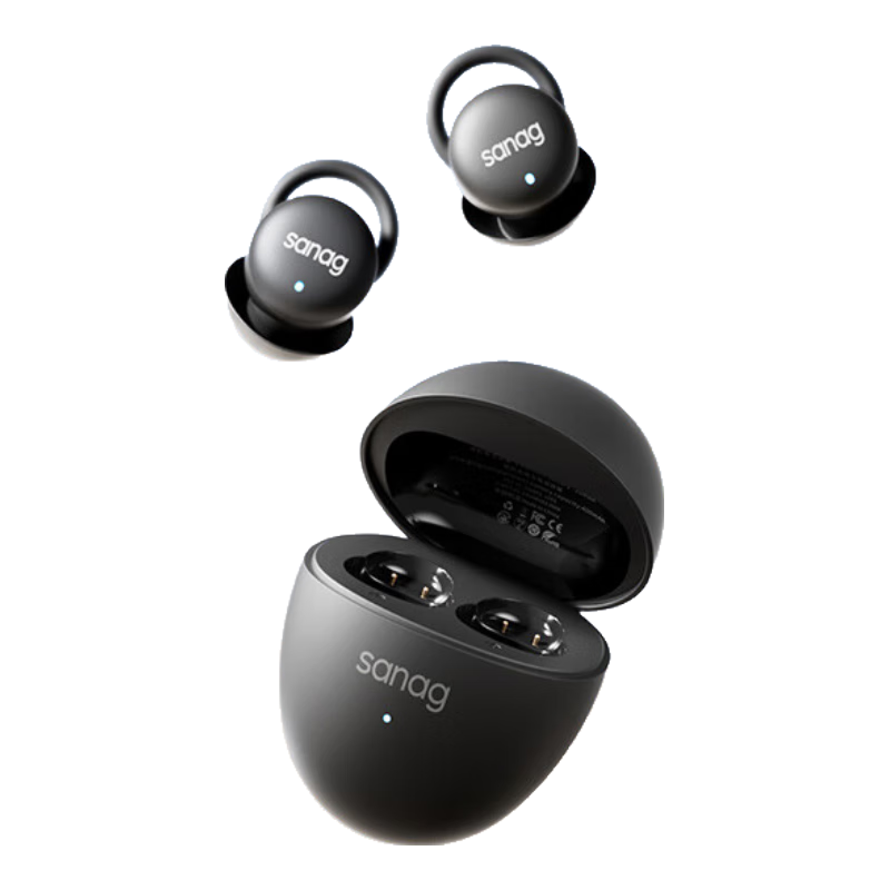 SANAG塞那mini藍(lán)牙耳機(jī)入耳式隱形無(wú)線睡眠降噪睡覺(jué)豆側(cè)睡躺舒適隔音不壓耳 J20S 睡眠舒適ASMR耳機(jī) 浮空黑
