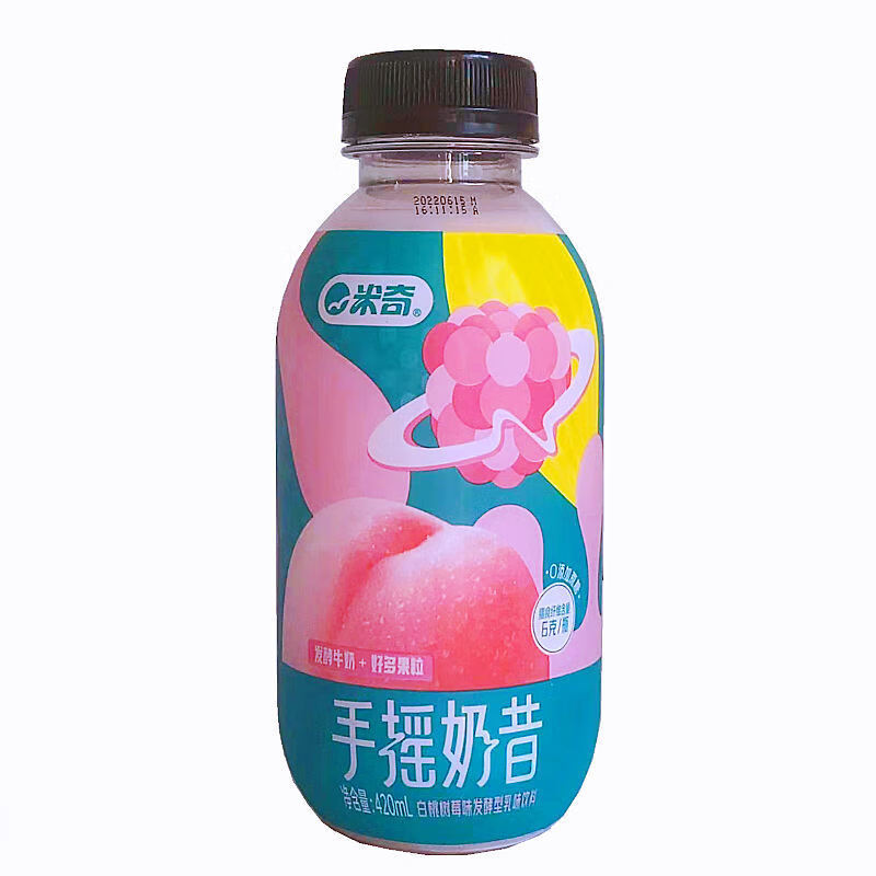 米奇手摇网红奶昔瓶装420ml发酵型乳味饮品牛奶加果粒整箱15瓶邮 芒果味【整箱15瓶】