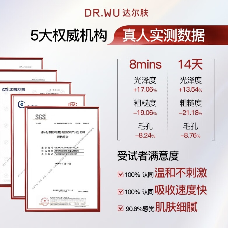 达尔肤（DR.WU）杏仁酸抛光精粹水果酸爽肤水去闭口粉刺补水保湿3.8女神节礼物 【学生分享装】100ml新旧版交替发货
