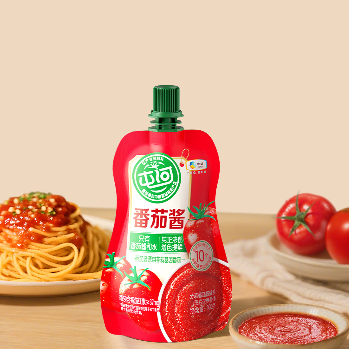 屯河中粮新疆内蒙番茄酱西红柿酱炒菜意面酱调味番茄膏 番茄酱100g*5袋【26年7月到期】