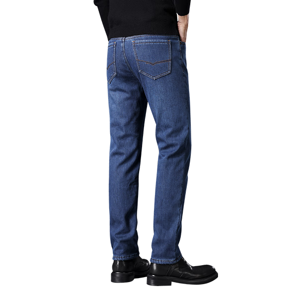 JEEP秋冬男士牛仔裤棉质亲肤休闲百搭直筒长裤子 深蓝    33   