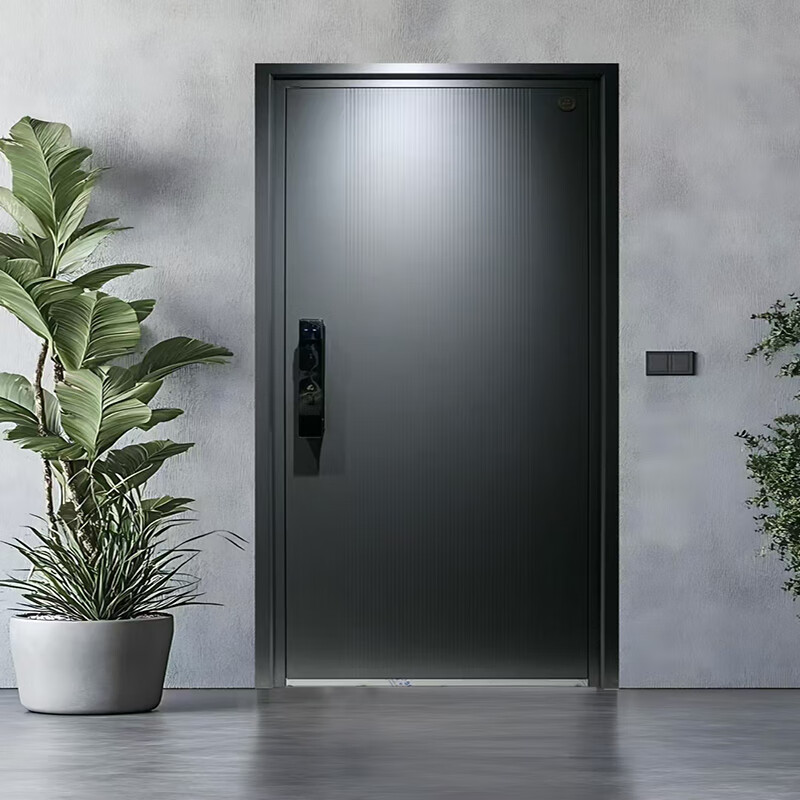 德諾特防盜門精雕鋁木裝甲智能門鎖高端別墅子母門雙色大門外開雙開門子母門裝甲門 85系鋼質(zhì)平板門1.5板精雕609定制2280/平