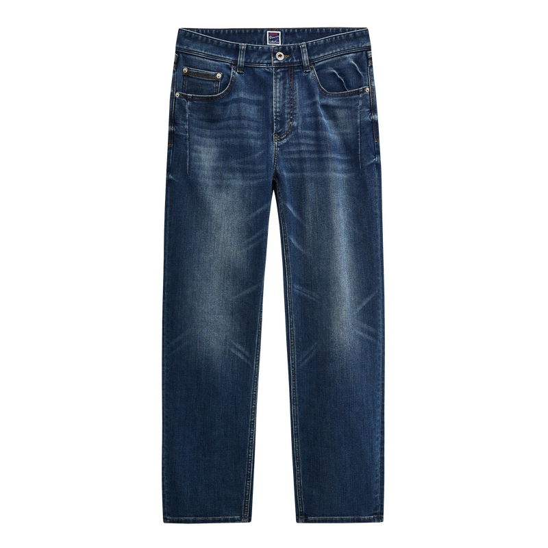 九牧王男褲牛仔褲男【空氣牛仔磨毛款】25秋冬季保暖耐磨透汽彈力褲子男