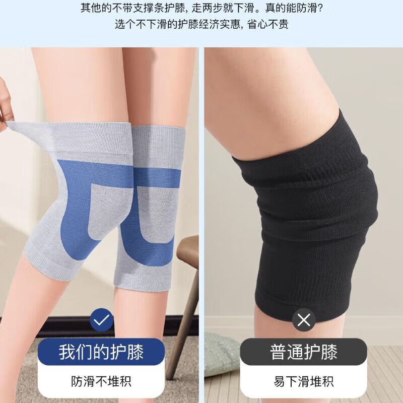 通用医用夏季蚕丝护膝盖套空调房保暖老寒腿男女士关节内穿短薄款 医用蚕丝【康复级/夏季款】短款-灰色 M码【适用70-110斤】