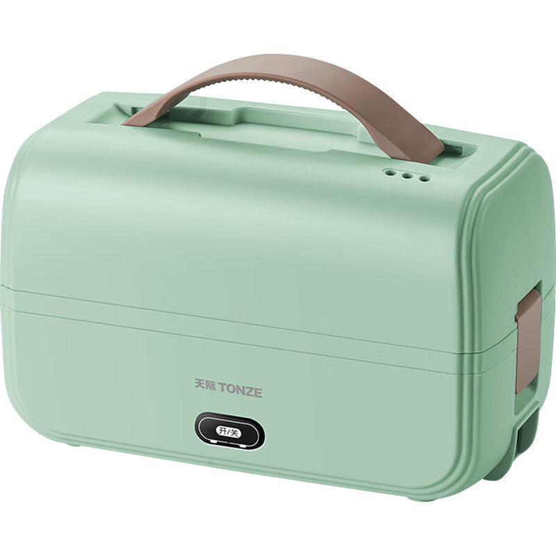 天際（TONZE）加熱飯盒保溫可插雙層電熱飯菜上班族便攜電熱飯盒 1L 綠色