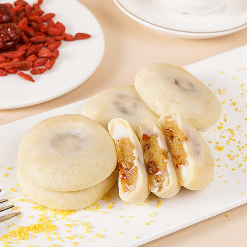 法米诺银耳小米山药饼红枣枸杞麻薯糕点营养早餐休闲解馋零食袋装400g 银耳小米山药饼1袋400g