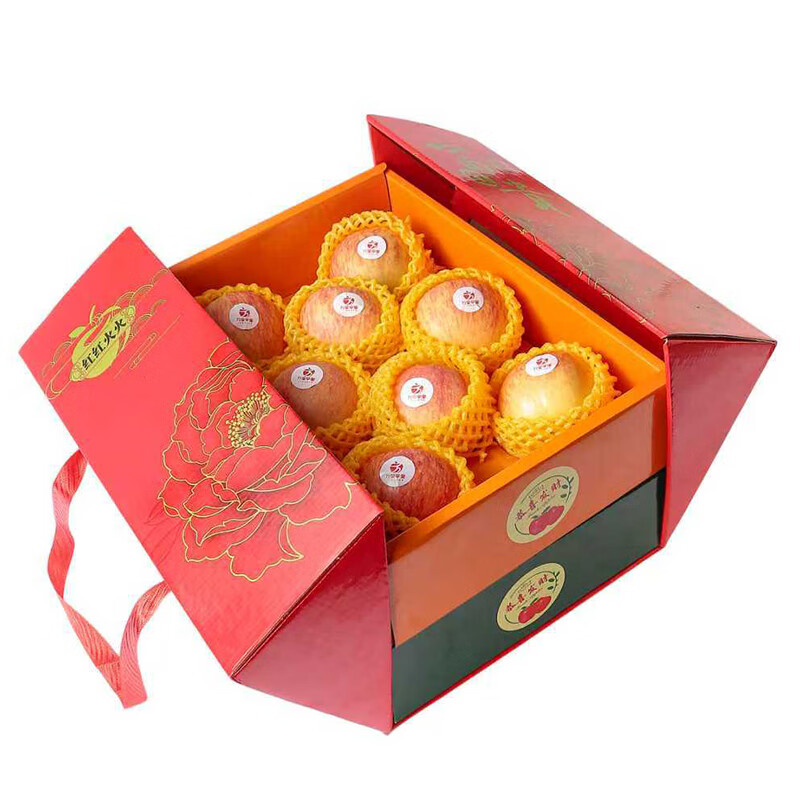 富贵妃正宗红富士苹果新鲜水果16枚大果礼盒装节日送礼源头直发顺丰上门 【高档礼盒】16枚装