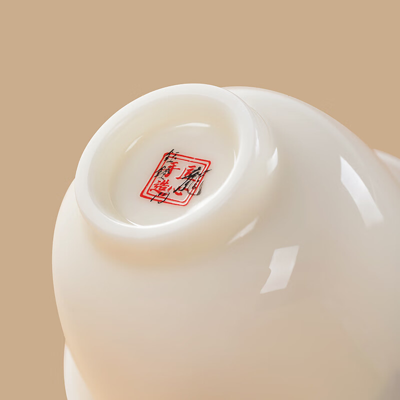 钰铨龙门 冰清玉洁润宝盖碗 德化传统中国白高端茶具纯手工三才茶碗礼盒装 冰清玉洁润宝盖碗