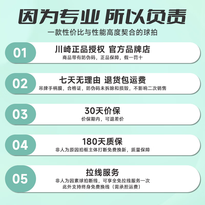 川崎(KAWASAKI)羽毛球双拍均衡之刃超轻碳素复合耐打对拍高颜值学生情侣训练拍 碳复合FC-07青色 成品拍(送拍套+球+樱花手胶)